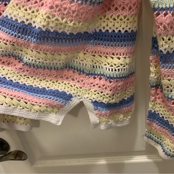 colorful cotton crochet cardigan - Picture 3 of 4